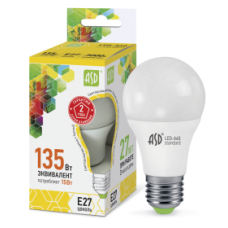 Лампа светодиодная ASD LED-A60-Standard 15Вт 220В Е27 3000К 1350Лм